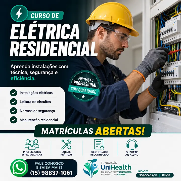 Material de divulgação do curso Elétrica Residencial
