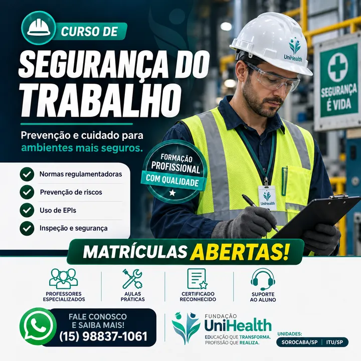 Material de divulgação do curso Segurança do Trabalho