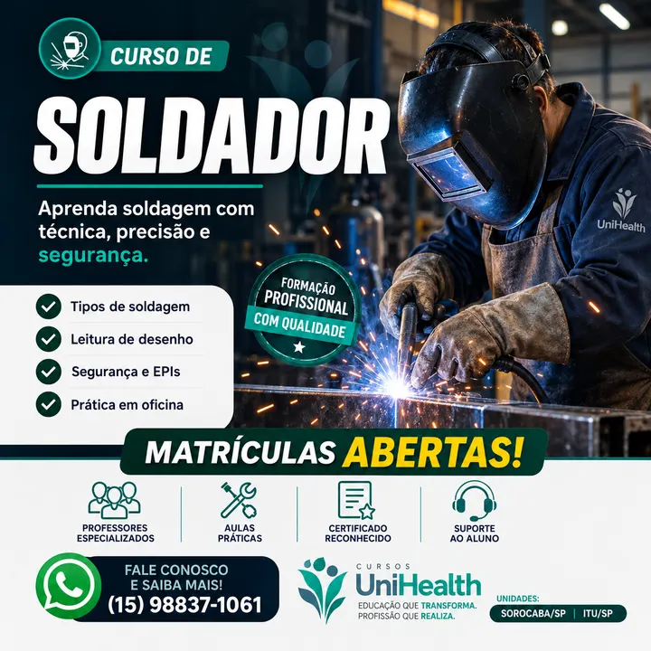 Material de divulgação do curso Soldador
