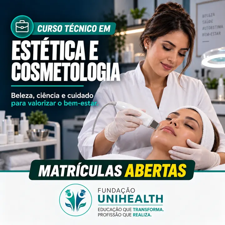 Material de divulgação do curso Técnico em Estética e Cosmetologia
