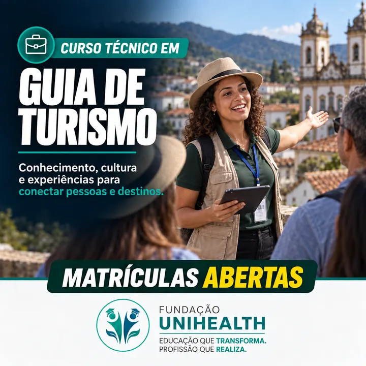 Material de divulgação do curso Técnico em Guia de Turismo