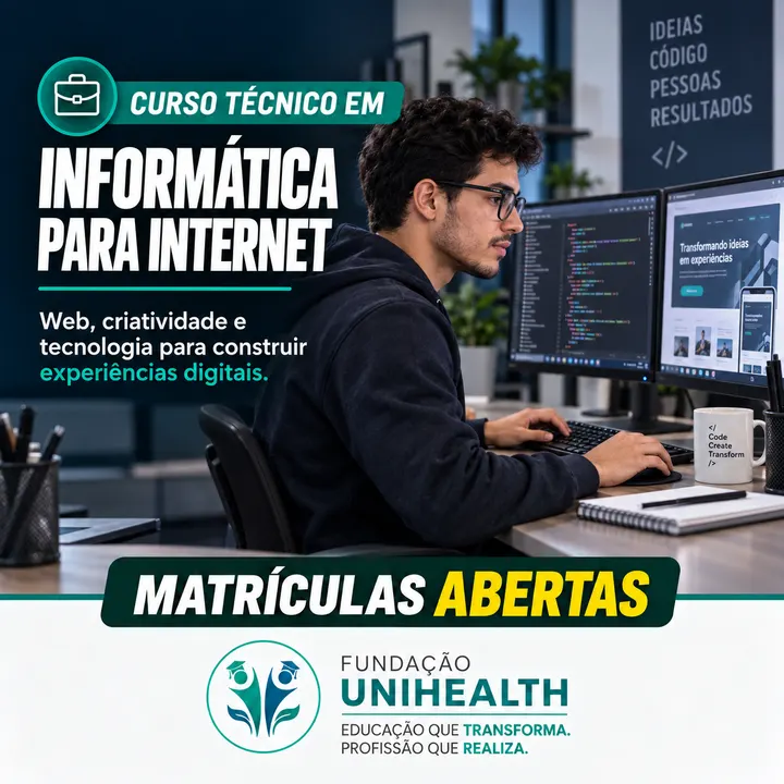 Material de divulgação do curso Técnico em Informática para Internet