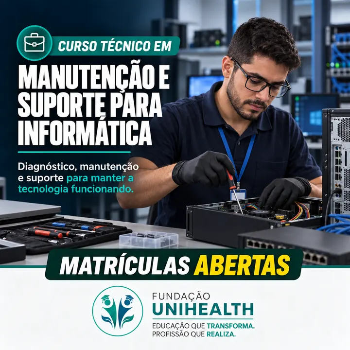 Material de divulgação do curso Técnico em Manutenção e Suporte para Informática