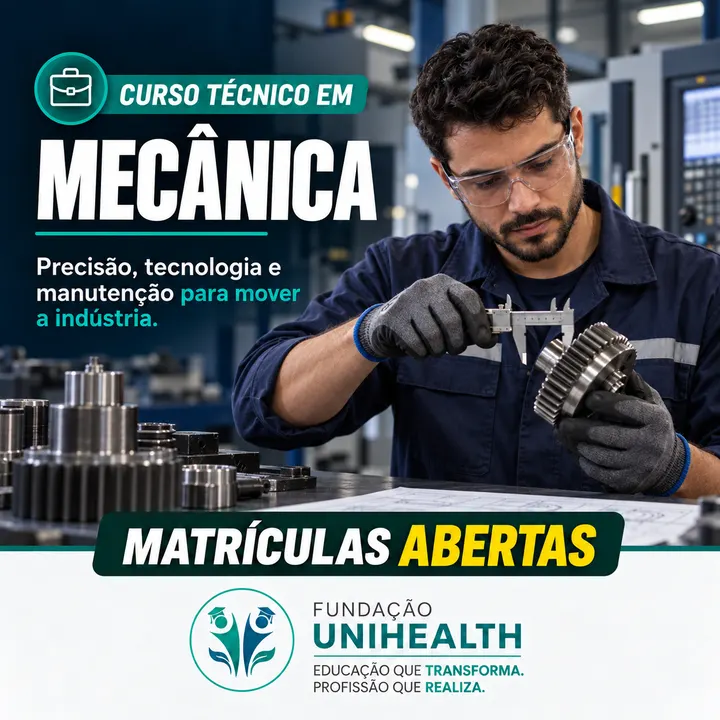 Material de divulgação do curso Técnico em Mecânica