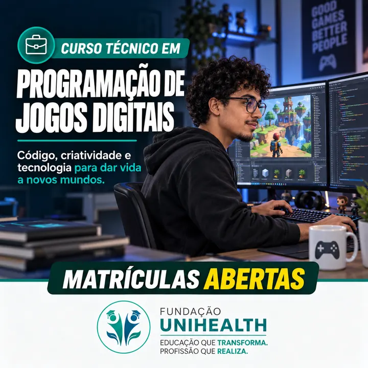 Material de divulgação do curso Técnico em Programação de Jogos